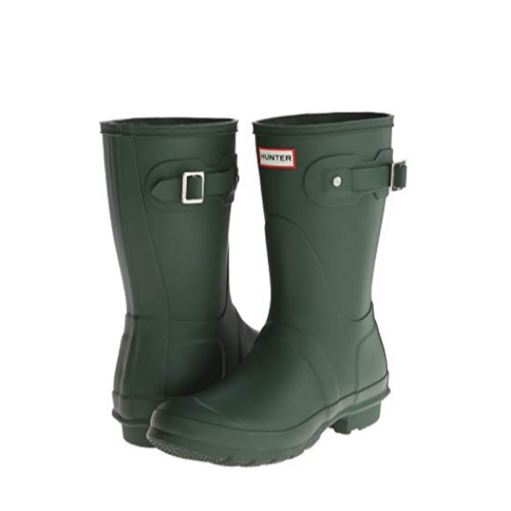 Hunter green rain boots size 6!